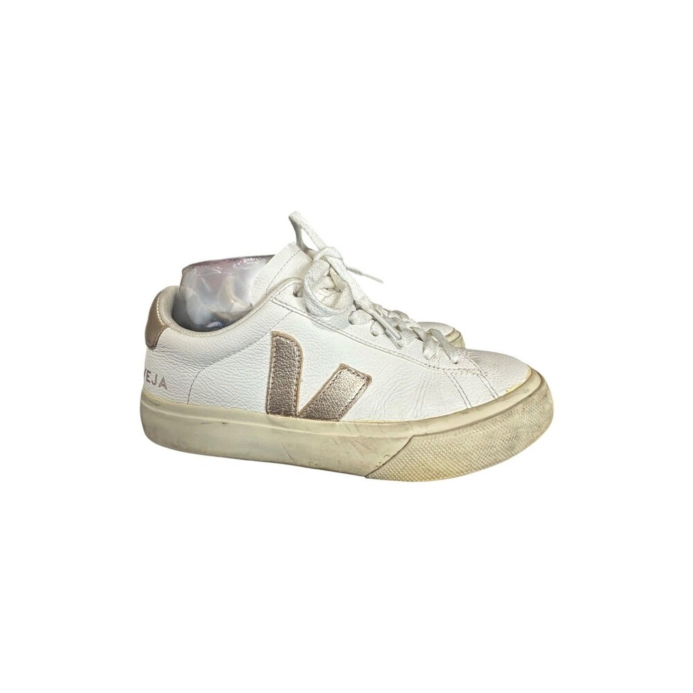 VEJA Women's T2 Campo White Leather Lace Up Low Top Casual Sneakers Size 6 Used